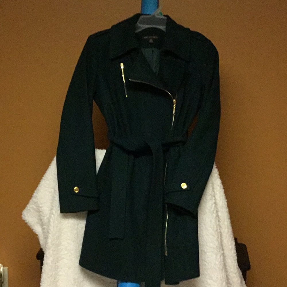 Dana Bachman coat, hunter green, size small. Length past the knee.